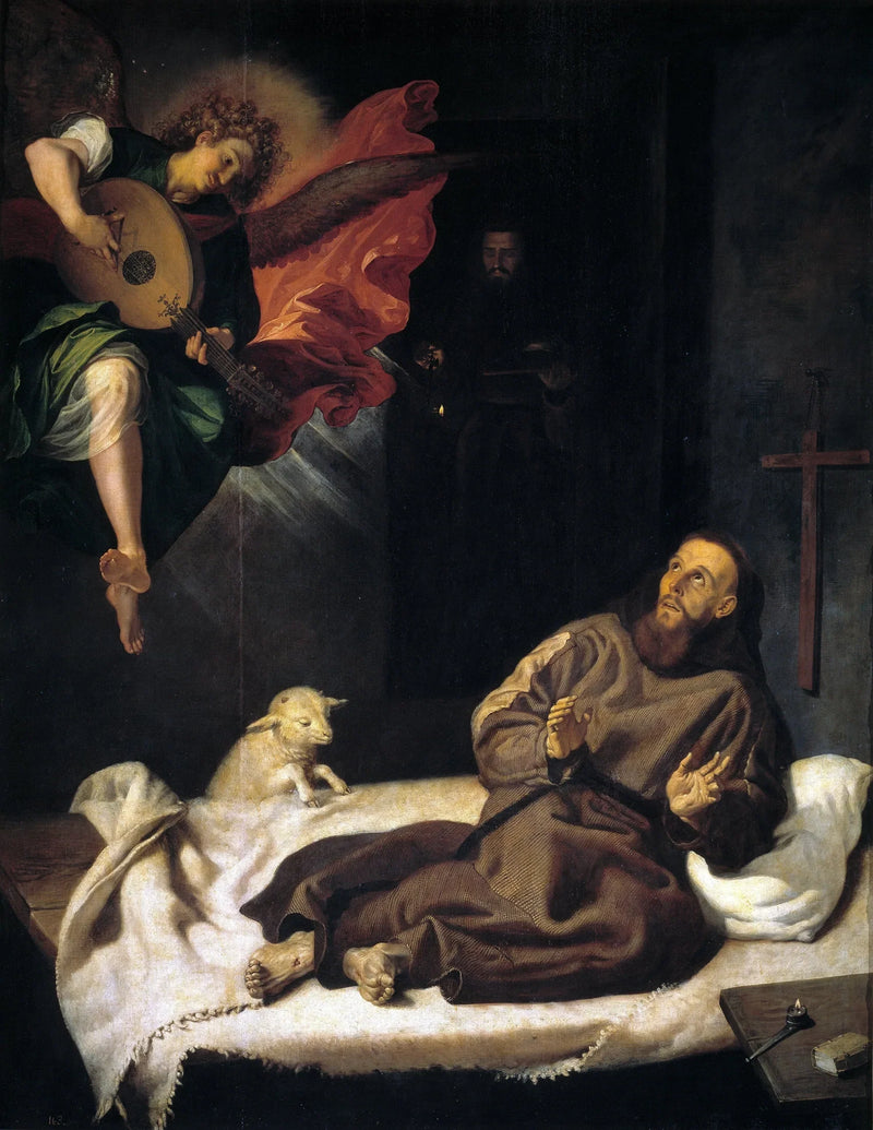 Saint François trøstet af en engel - Francisco Ribalta