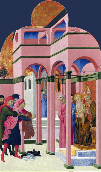 Saint François renonce à son père terrestre - Stefano di Giovanni (Sassetta) image 1 reproduction réalisée par Alpha Reproduction