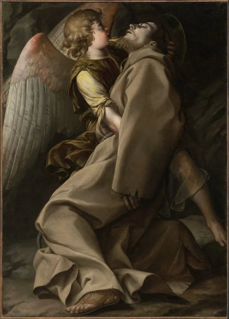Saint François støttet af en engel - Orazio Gentileschi