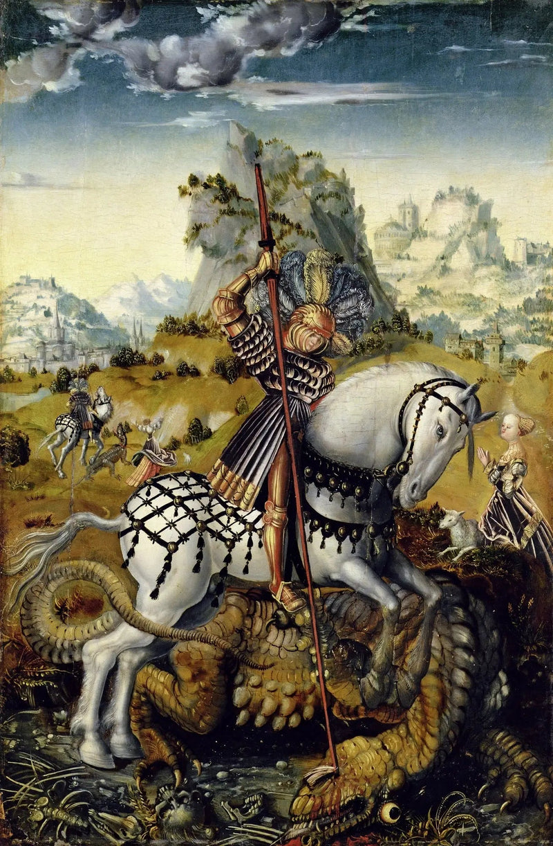 Saint Georges på hest - Lucas Cranach den Ældre