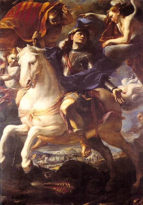 Saint Georges på hest - Mattia Preti