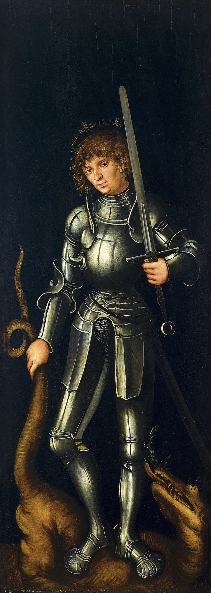 Saint Georges (udvendige højre vinge) - Lucas Cranach den Ældre