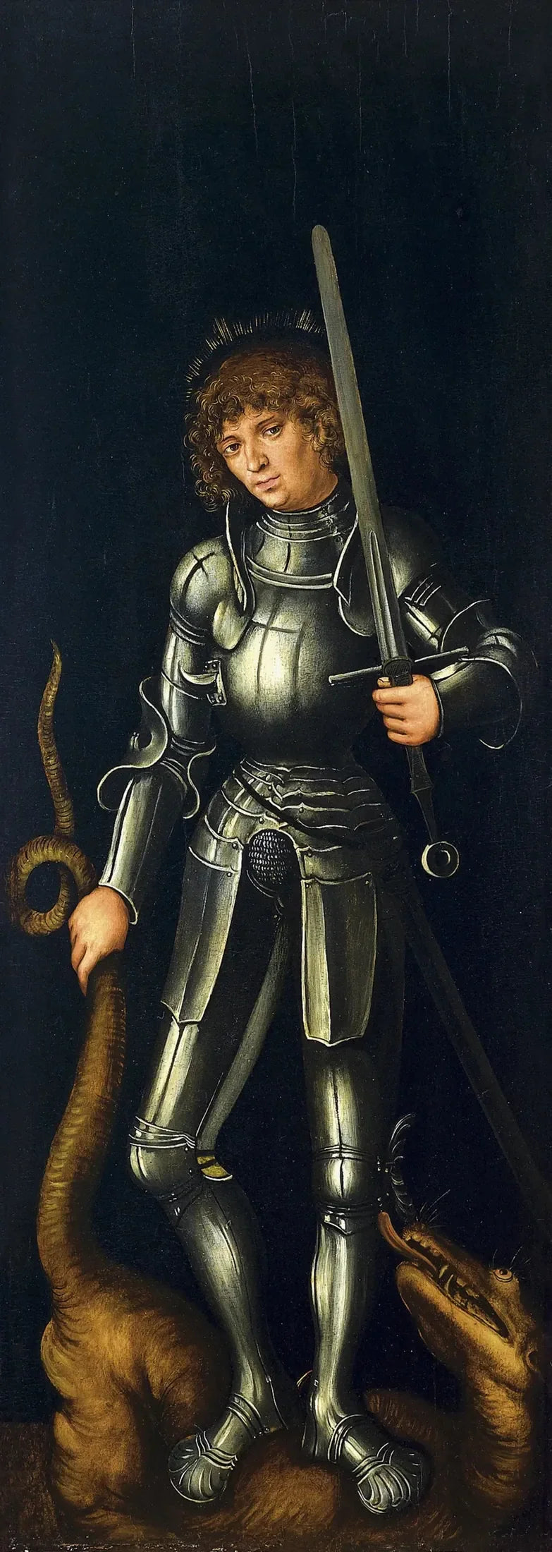 Saint Georges (udvendige højre vinge) - Lucas Cranach den Ældre