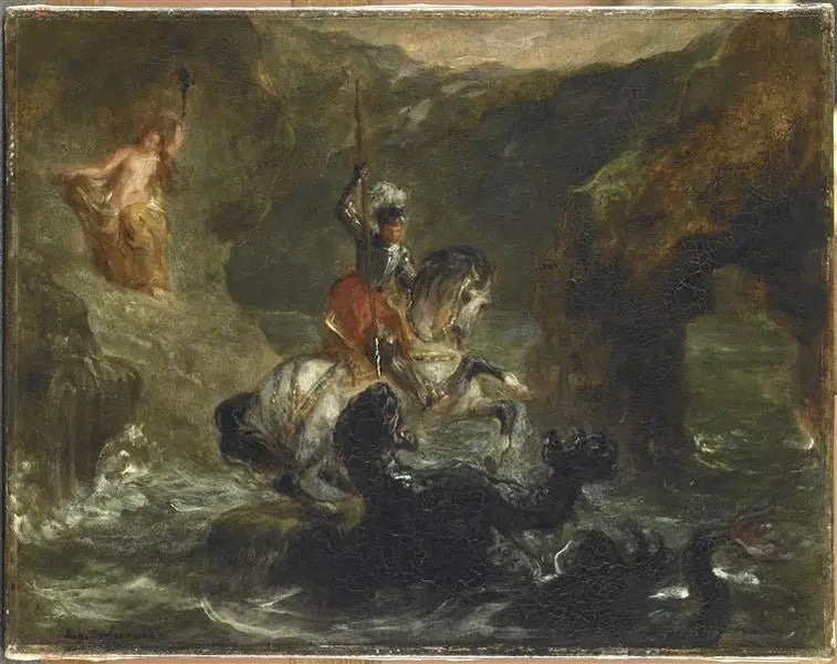Sankt Georg kæmper mod dragen - Eugène Delacroix