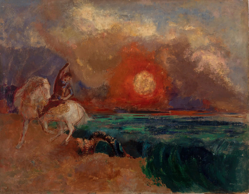 Saint Georges og Dragen (Saint Georges og dragen) - Odilon Redon