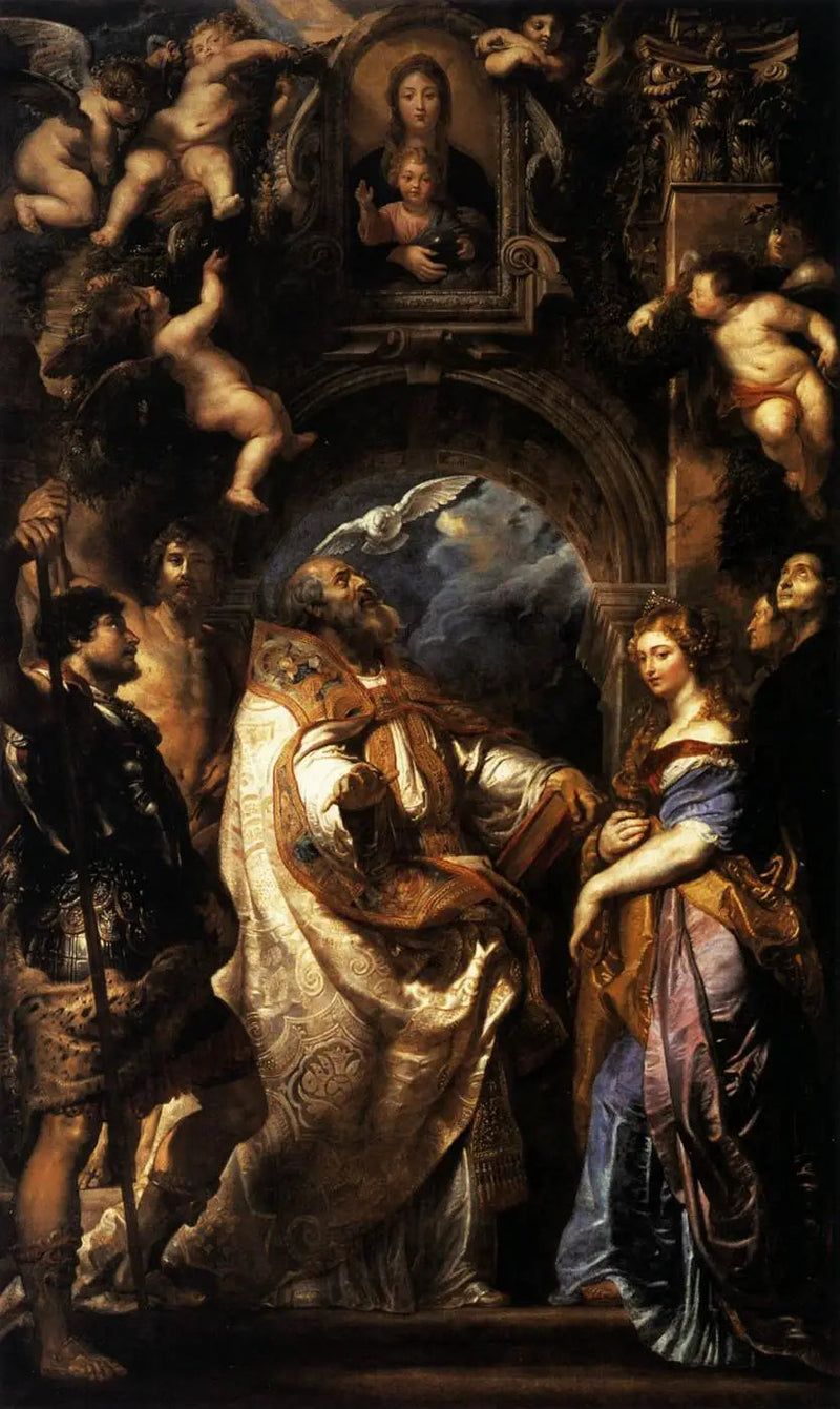 Saint Gregor den Store med helgener - Peter Paul Rubens