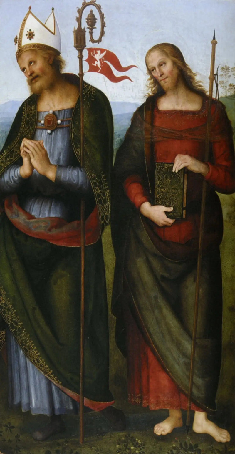 Saint Herculan og Saint Jacques den Ældre - Pietro Perugino