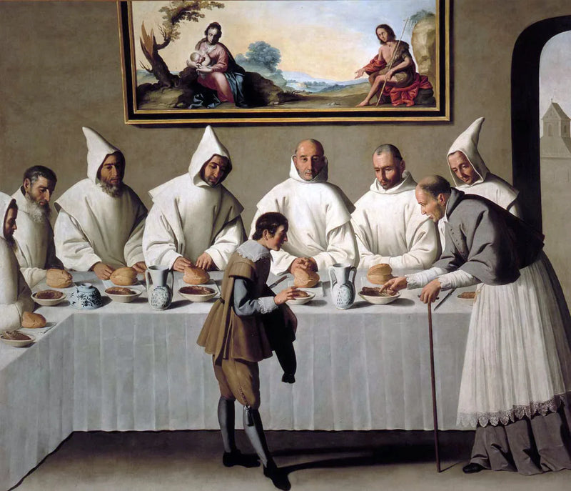 Saint Hugues i klostrets spisesal - Francisco de Zurbarán