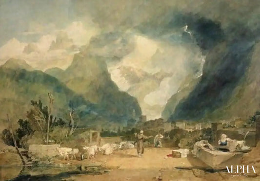 Saint Hugues dénonçant la vengeance du berger de Cormayer dans le Val d'Aoust - William Turner - Reproductions de tableaux et peintures haut de gamme