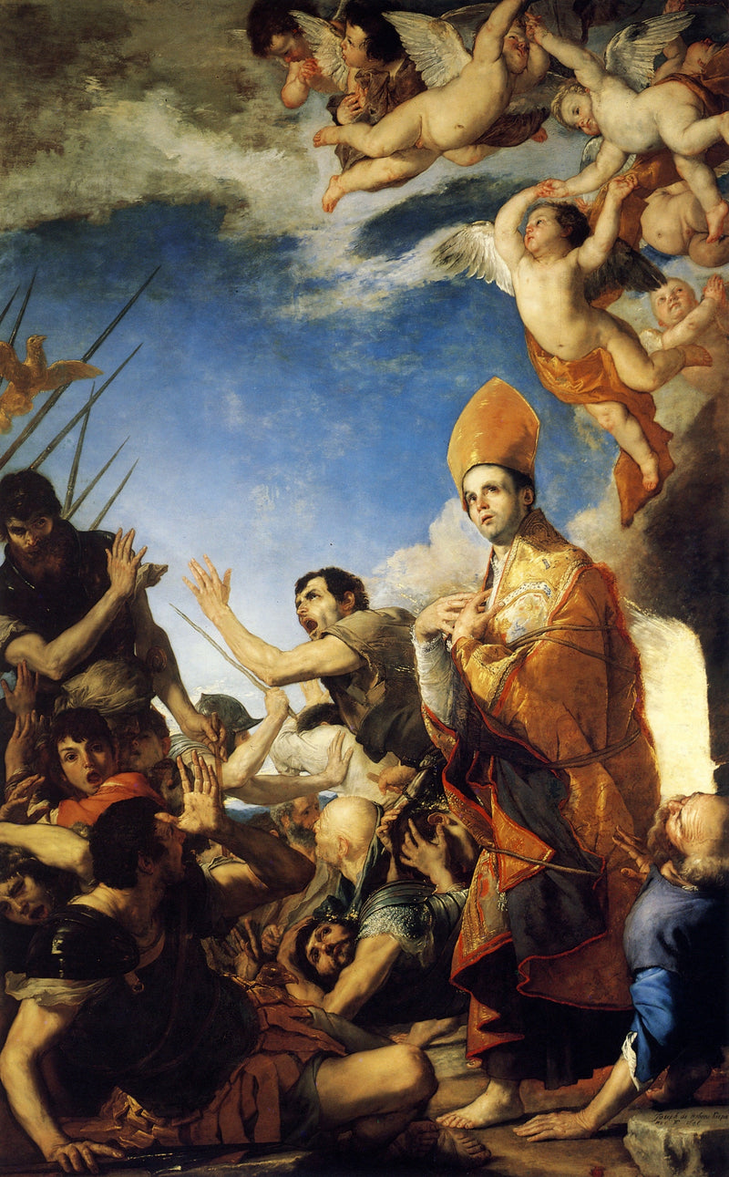 Saint Janvier, der kommer ud af ildens erstatning - Jusepe de Ribera