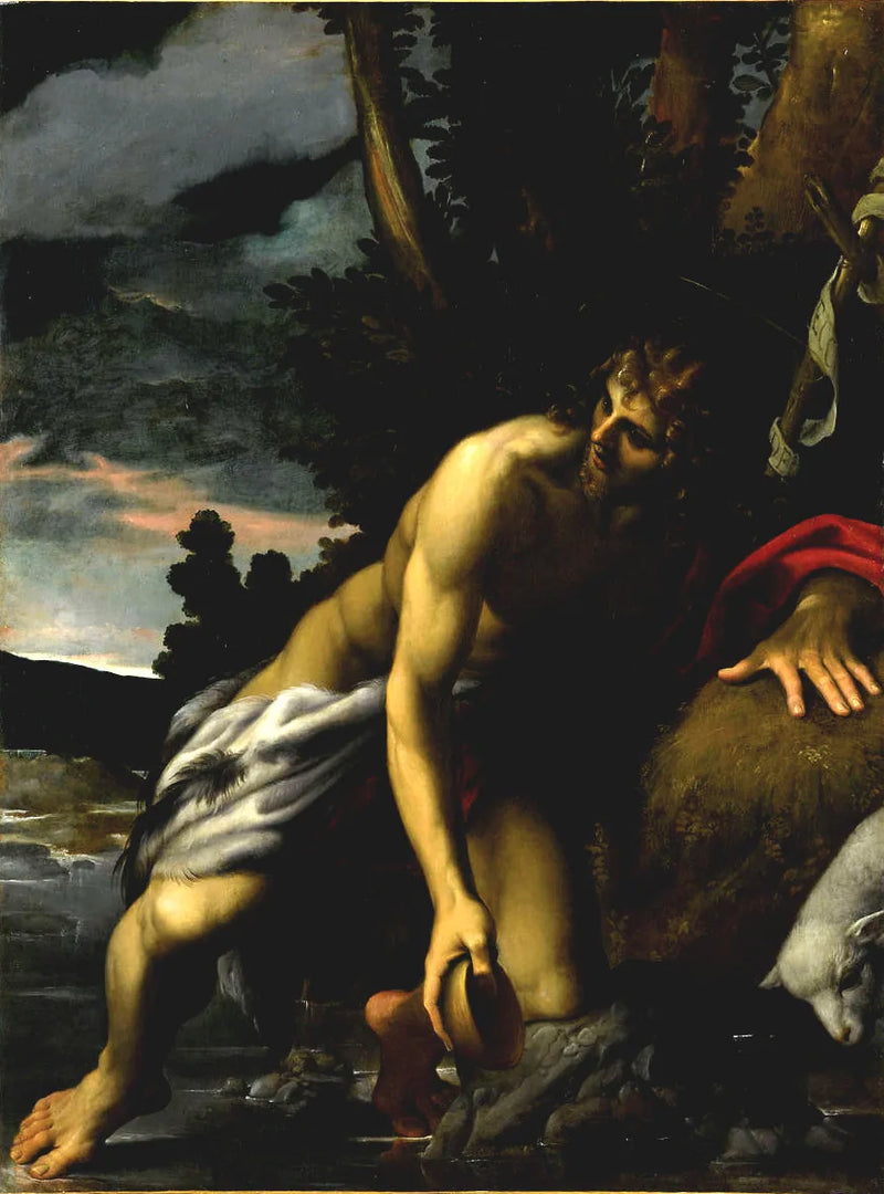 Saint Jean Døberen ved kilden - Ludovico Carracci