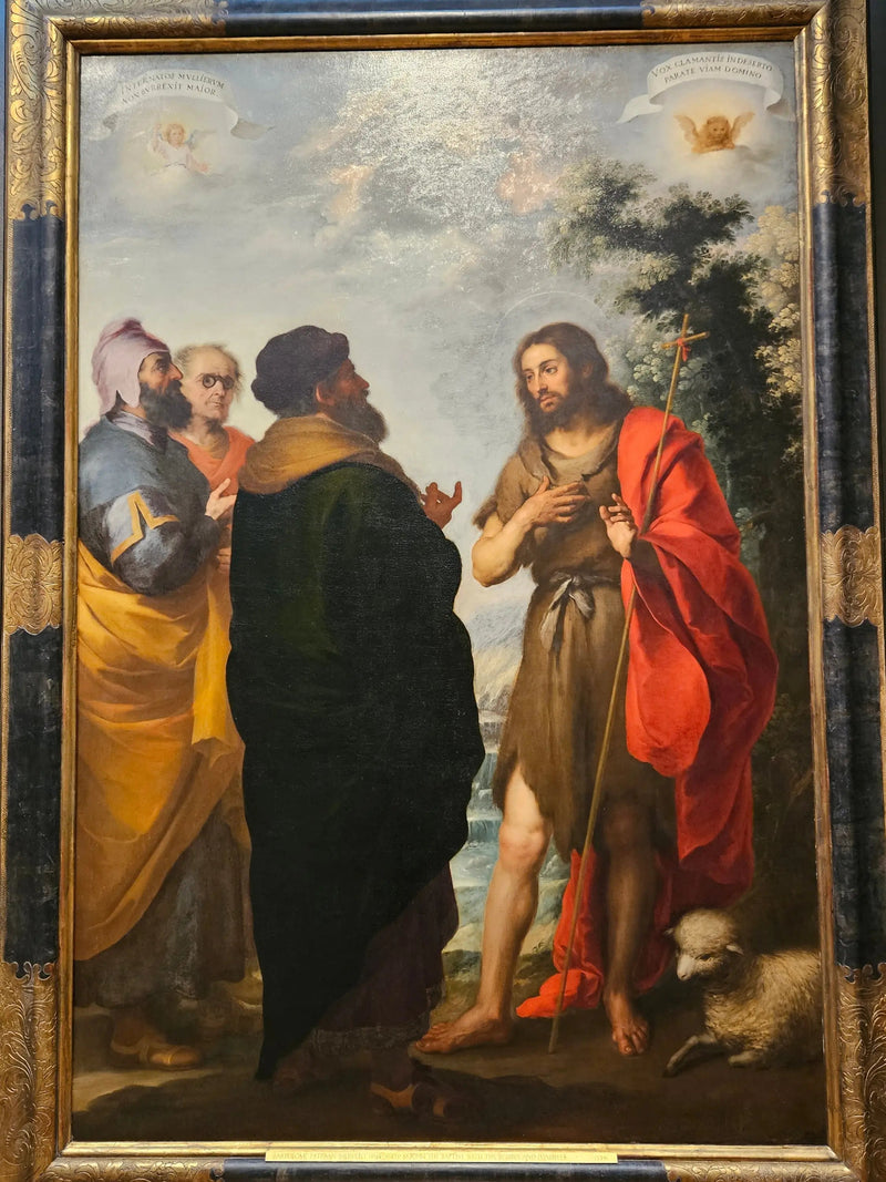 Saint Jean-Baptiste med skriftrullerne og farisæerne - Bartolomé Esteban Murillo