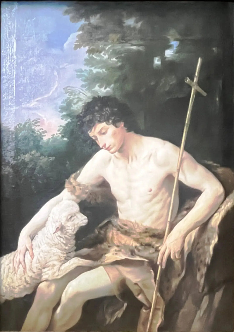 Saint Jean Døberen, der kæler for det uskyldige lam - Guido Reni
