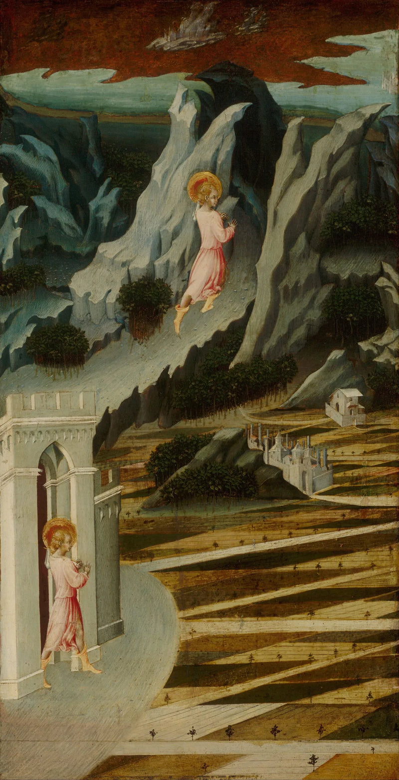 Saint Jean-Baptiste entrer i ørkenen - Giovanni di Paolo