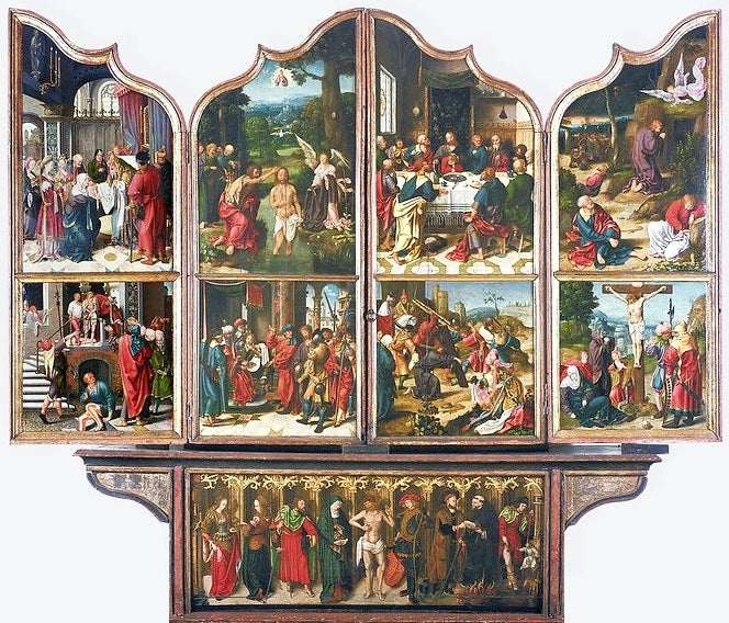 Saint-Jean-Baptiste og Saint Renaud (detalje). - Joos van Cleve