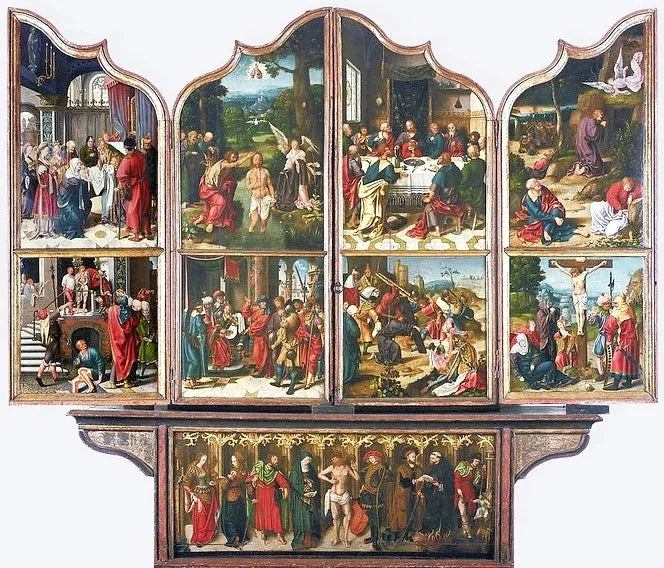 Saint-Jean-Baptiste og Saint Renaud (detalje). - Joos van Cleve