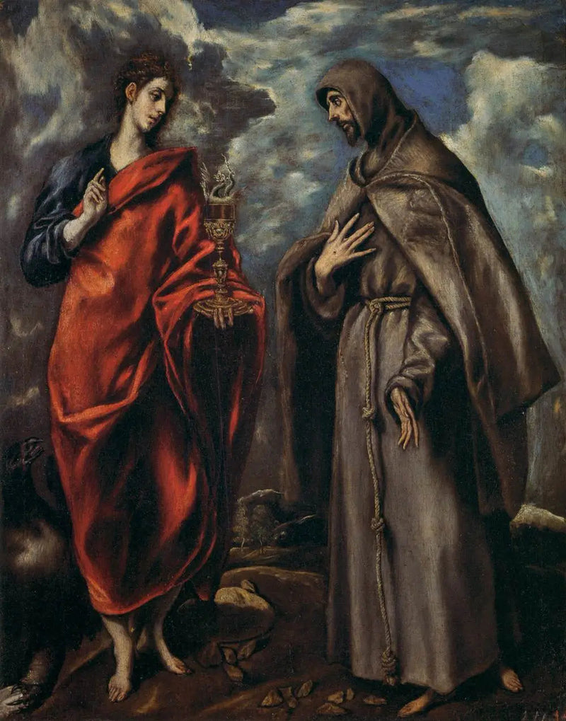 Evangelist Johannes og Saint François - El Greco
