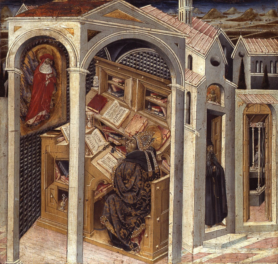 Saint Jérôme apparaissant à saint Augustin.jpg - Giovanni di Paolo