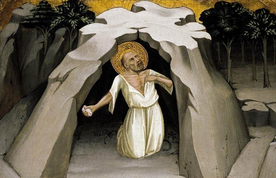 Saint Jérôme dans le désert - Lorenzo Monaco image 1 reproduction artisanale de tableau
