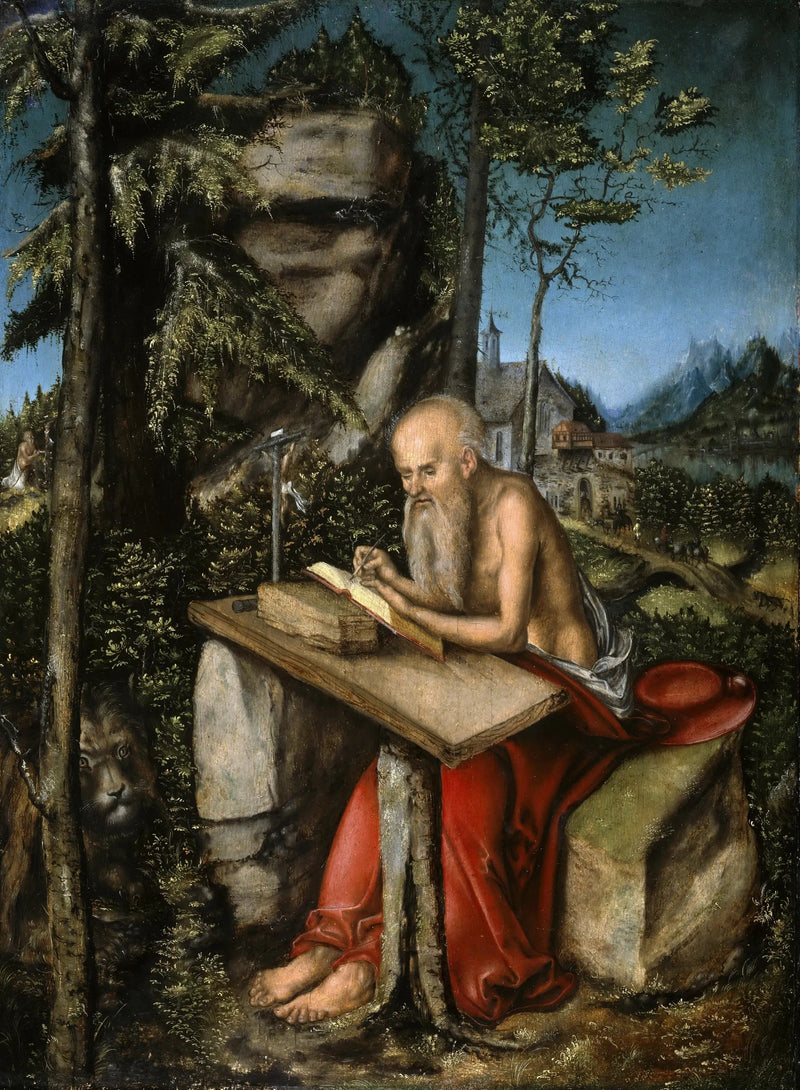 Sankt Hieronymus i et klippefyldt landskab - Lucas Cranach den Ældre