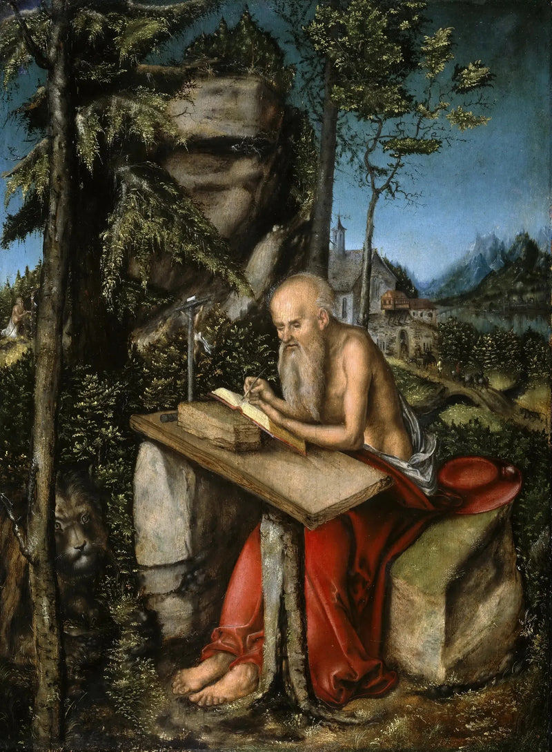 Sankt Hieronymus i et klippefyldt landskab - Lucas Cranach den Ældre