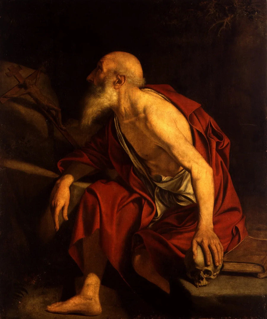 Sankt Jerome i bøn - Orazio Gentileschi