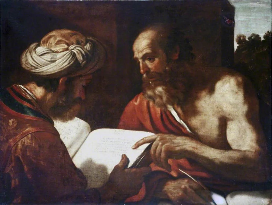 Sankt Jérôme og en rabbi - Guercino