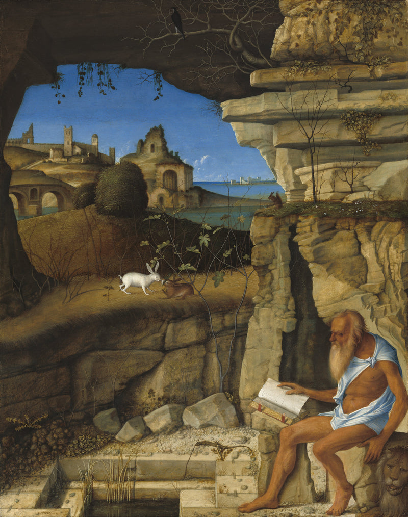 Sankt Jerom læsende på landet - Giovanni Bellini