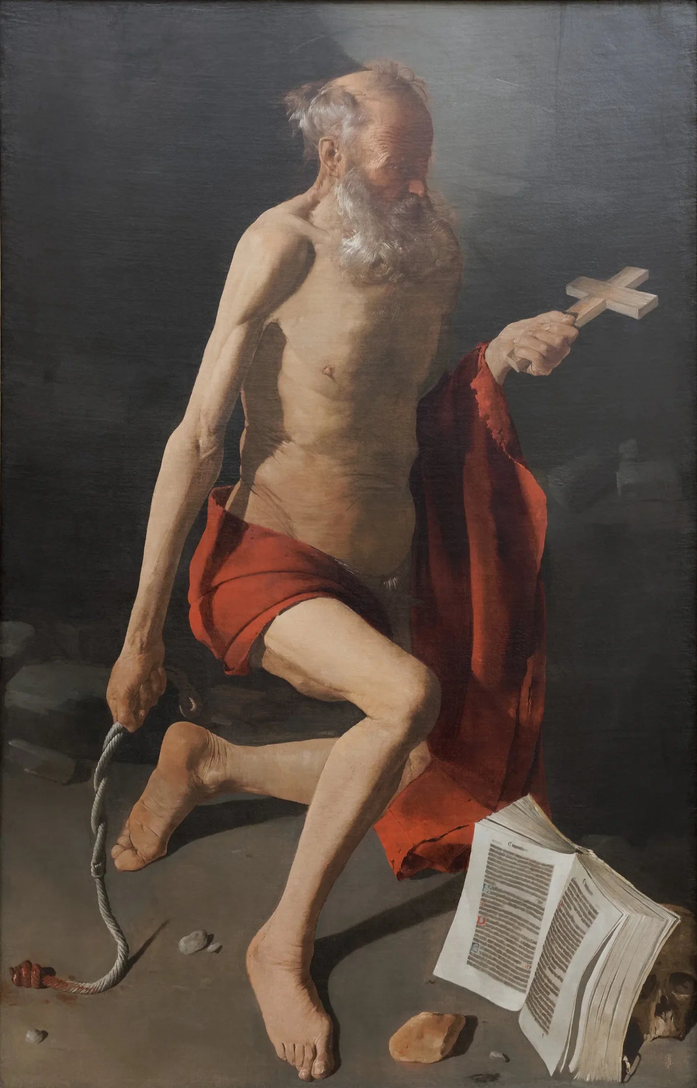 Saint Jérôme pénitent - Georges de La Tour image 1 copie peinte à la main à l’huile