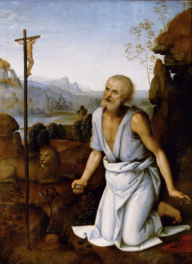 Saint Jérôme fromsindig - Pietro Perugino