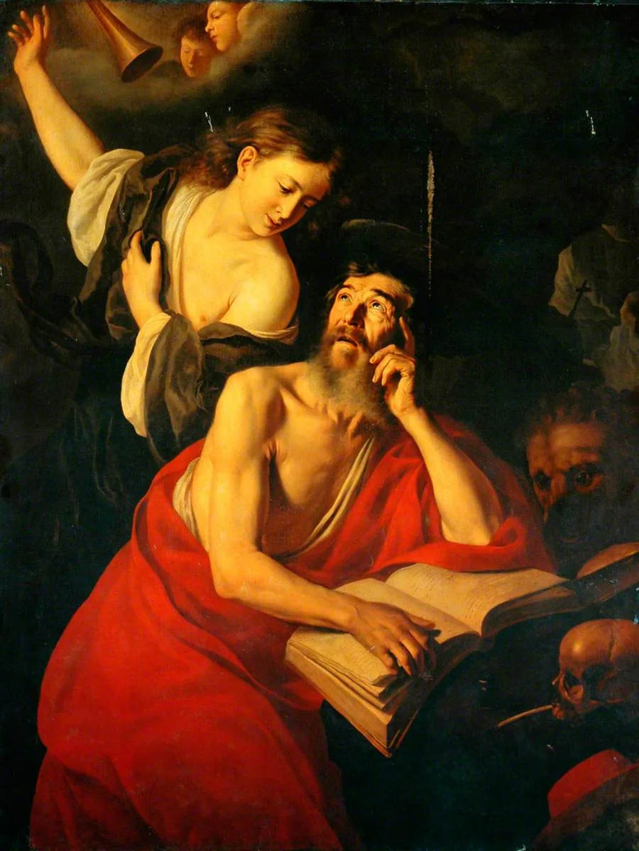 Sankt Jérome besøgt af engle - Jusepe de Ribera