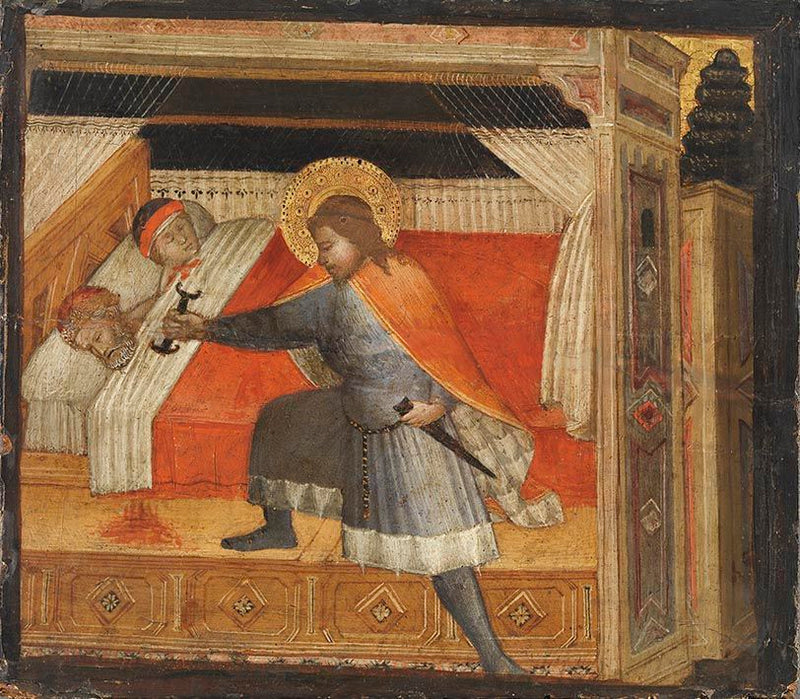 Saint Julien dræber sine forældre - Agnolo Gaddi