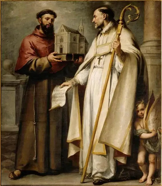 Saint Léandre og Saint Bonaventure - Bartolomé Esteban Murillo