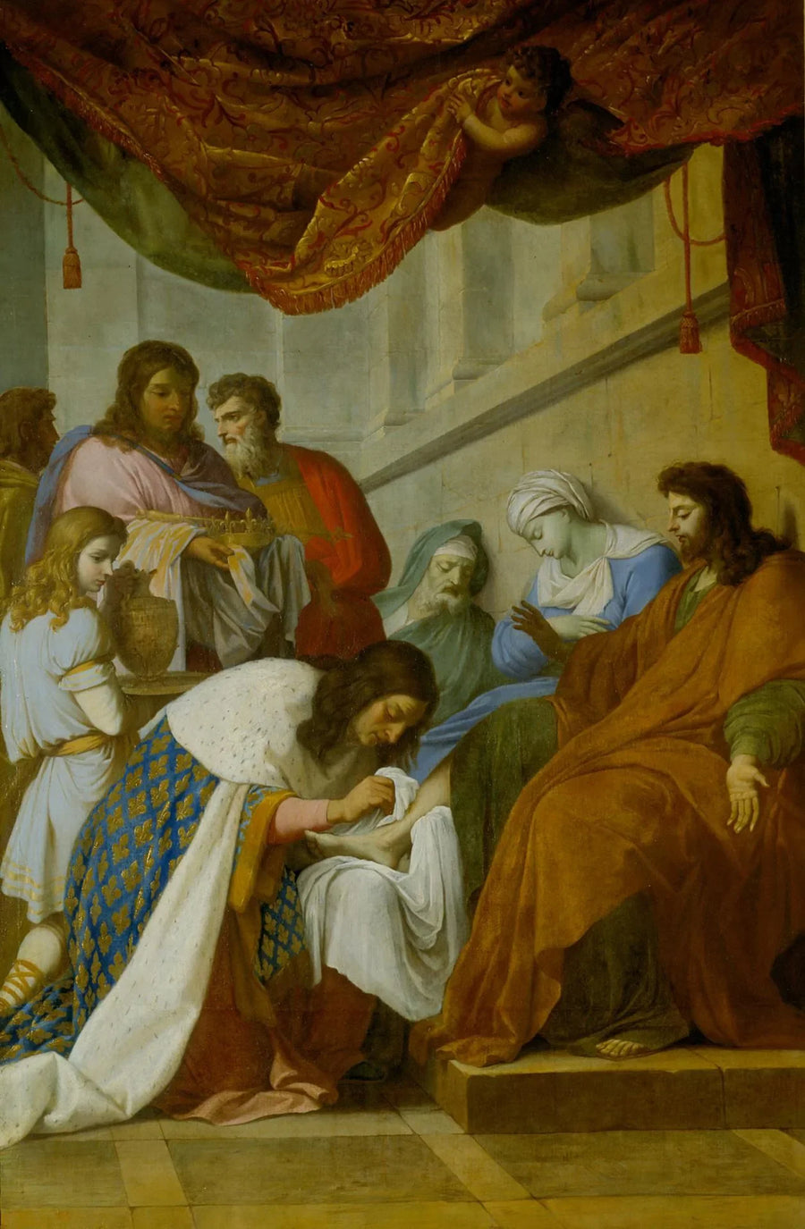 Saint Louis behandler de syge - Eustache Le Sueur