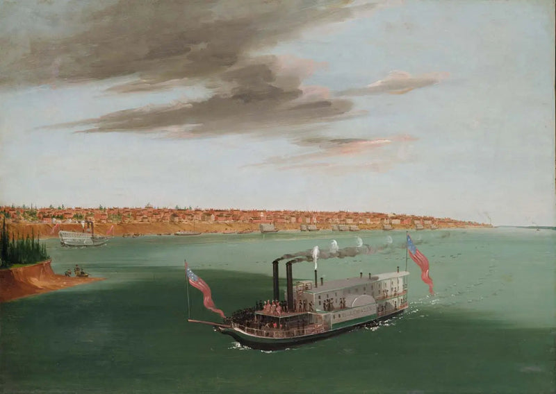 Saint-Louis set fra floden nedenfor - George Catlin