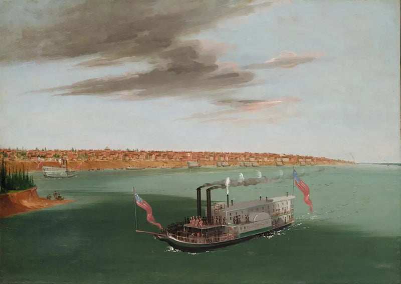Saint-Louis set fra floden nedenfor - George Catlin