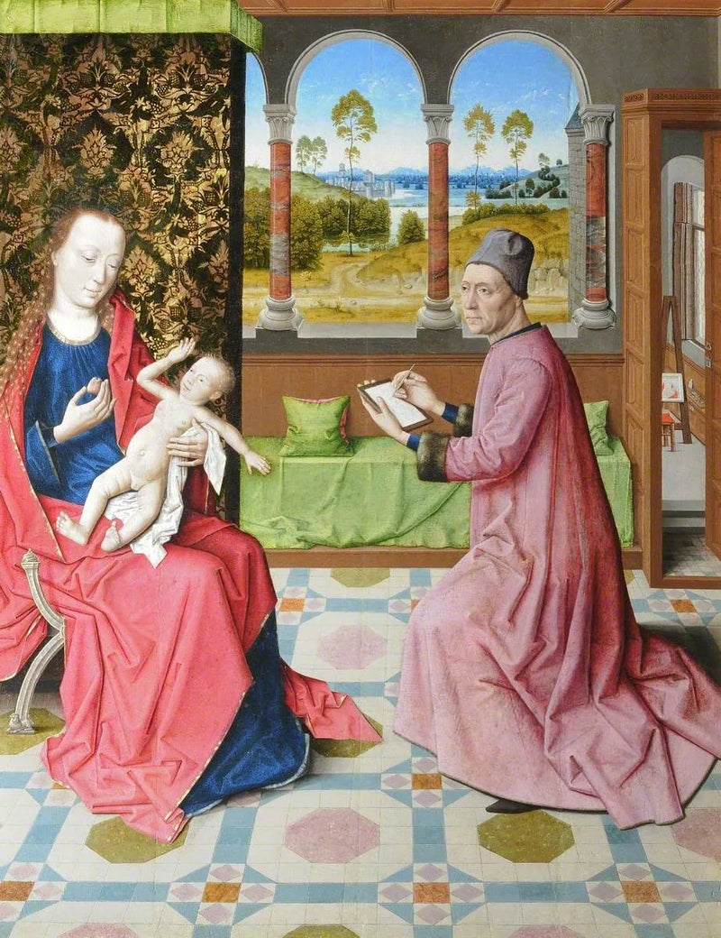 Saint Luc, der illustrerer Jomfruen - Dirk Bouts