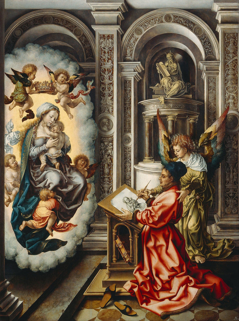 Saint Luc malende Jomfruen - Jan Gossaert