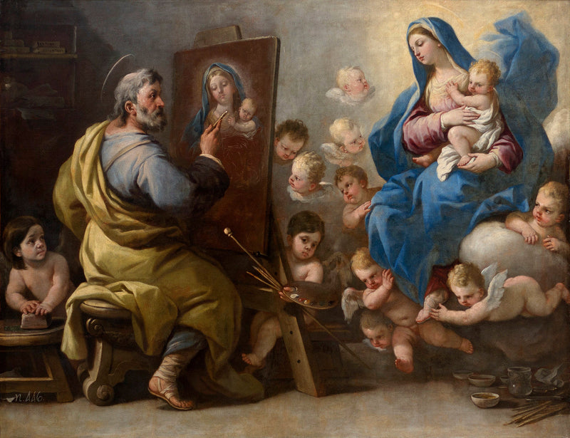 Saint Luc malende Jomfruen - Luca Giordano