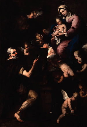 Saint Luc maler Jomfruen - Luca Giordano