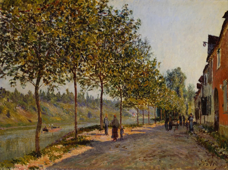 Saint-Mammès og skråningerne ved La Celle, juni morgen - Alfred Sisley