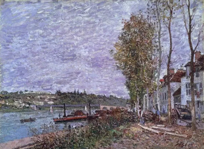Saint-Mammès, grå vejr - Alfred Sisley