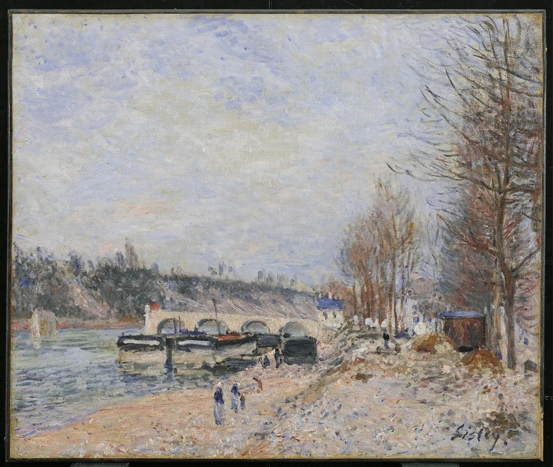 Saint-Mammès, grå vejr - Alfred Sisley