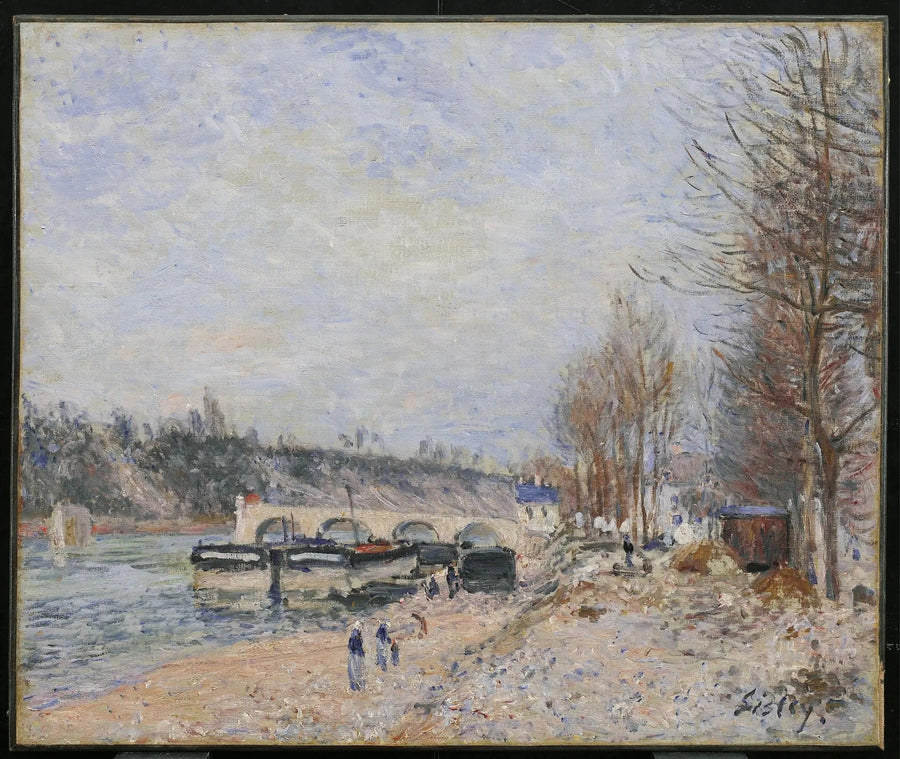 Saint-Mammès, grå vejr - Alfred Sisley