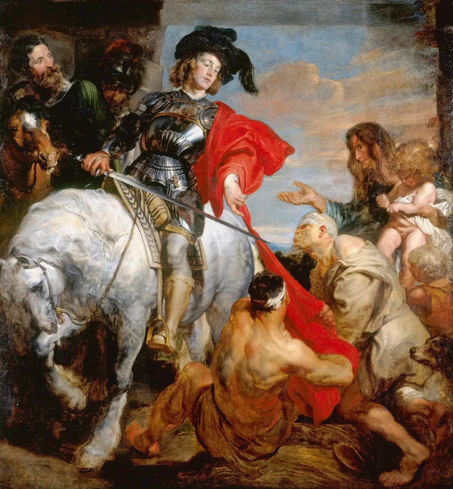 Saint Martin opdeler sin kappe - Antoine van Dyck