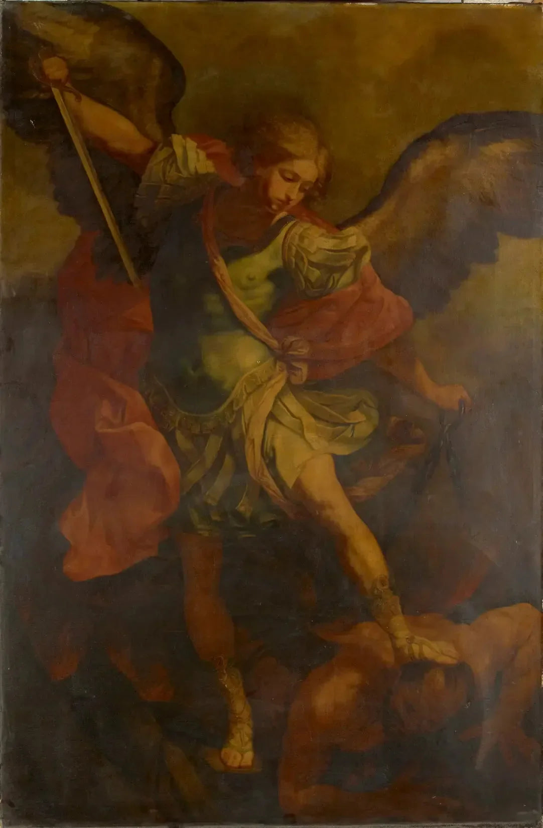 Saint Michel Archange terrassant le dragon - Joshua Reynolds image 1 tableau peint à l’huile sur toile