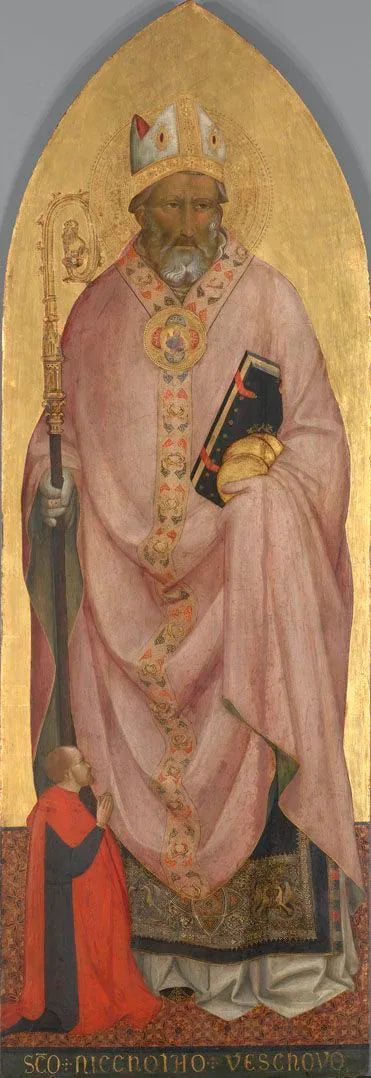 Sankt Nikolaus af Bari med en donator - Agnolo Gaddi