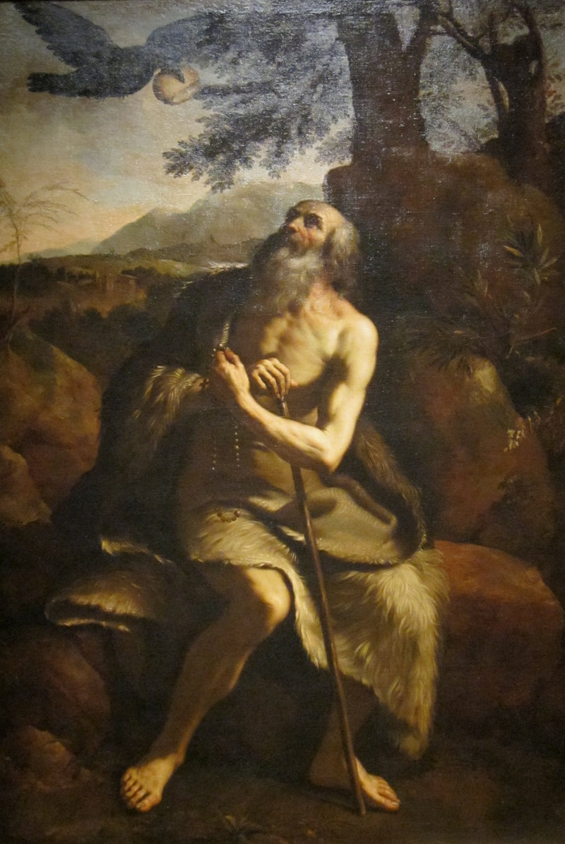 Saint Paul l'Ermite ernæret af ravnen - Guercino