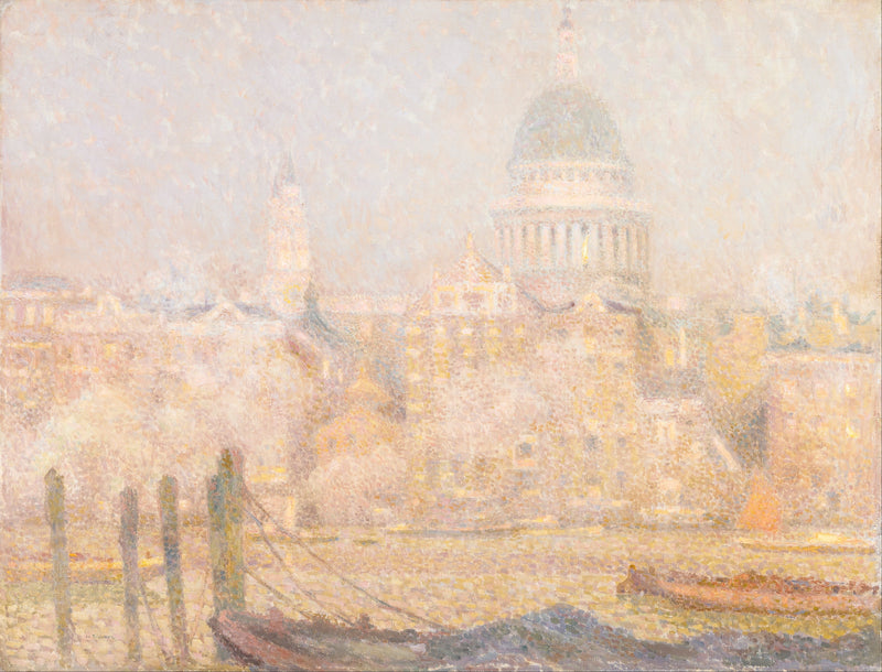 Saint-Paul udsigt over floden - Morgen sol om vinteren - Henri Le Sidaner