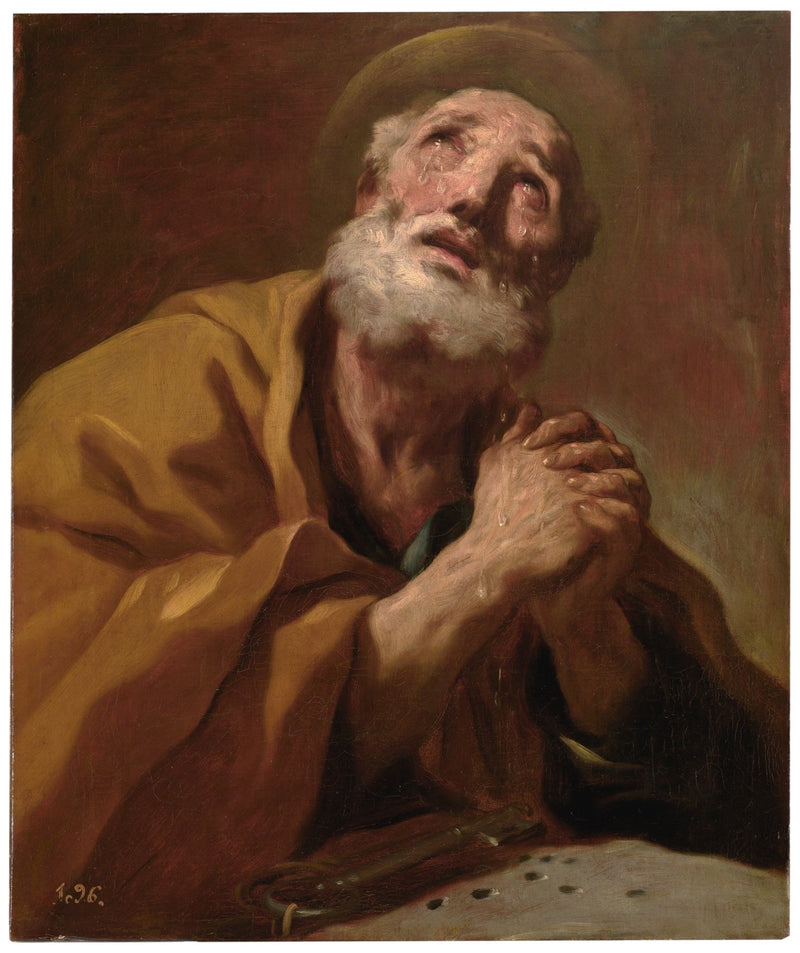 Saint Pierre i tårer - Luca Giordano